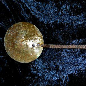 ANTIQUE 1800's IRON & BRASS FIREPLACE HEARTH LADLE